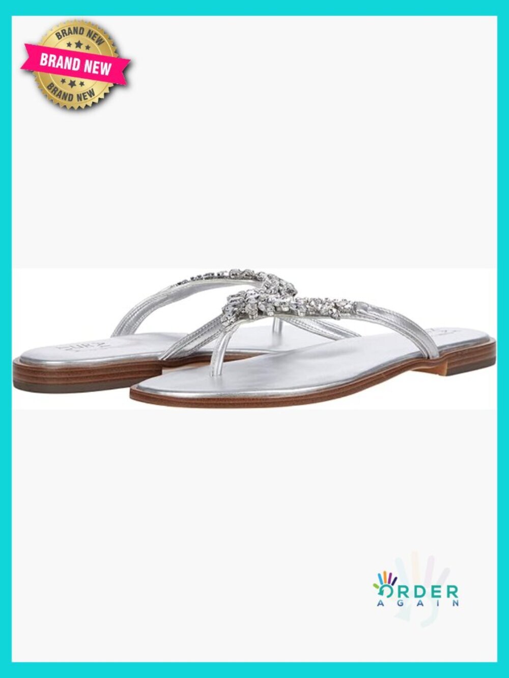 Synthetic Flat Sandals with Rhinestone Embellishments Slip On Comfort